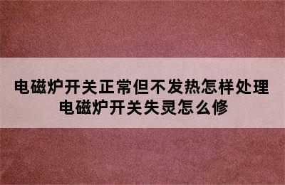 电磁炉开关正常但不发热怎样处理 电磁炉开关失灵怎么修